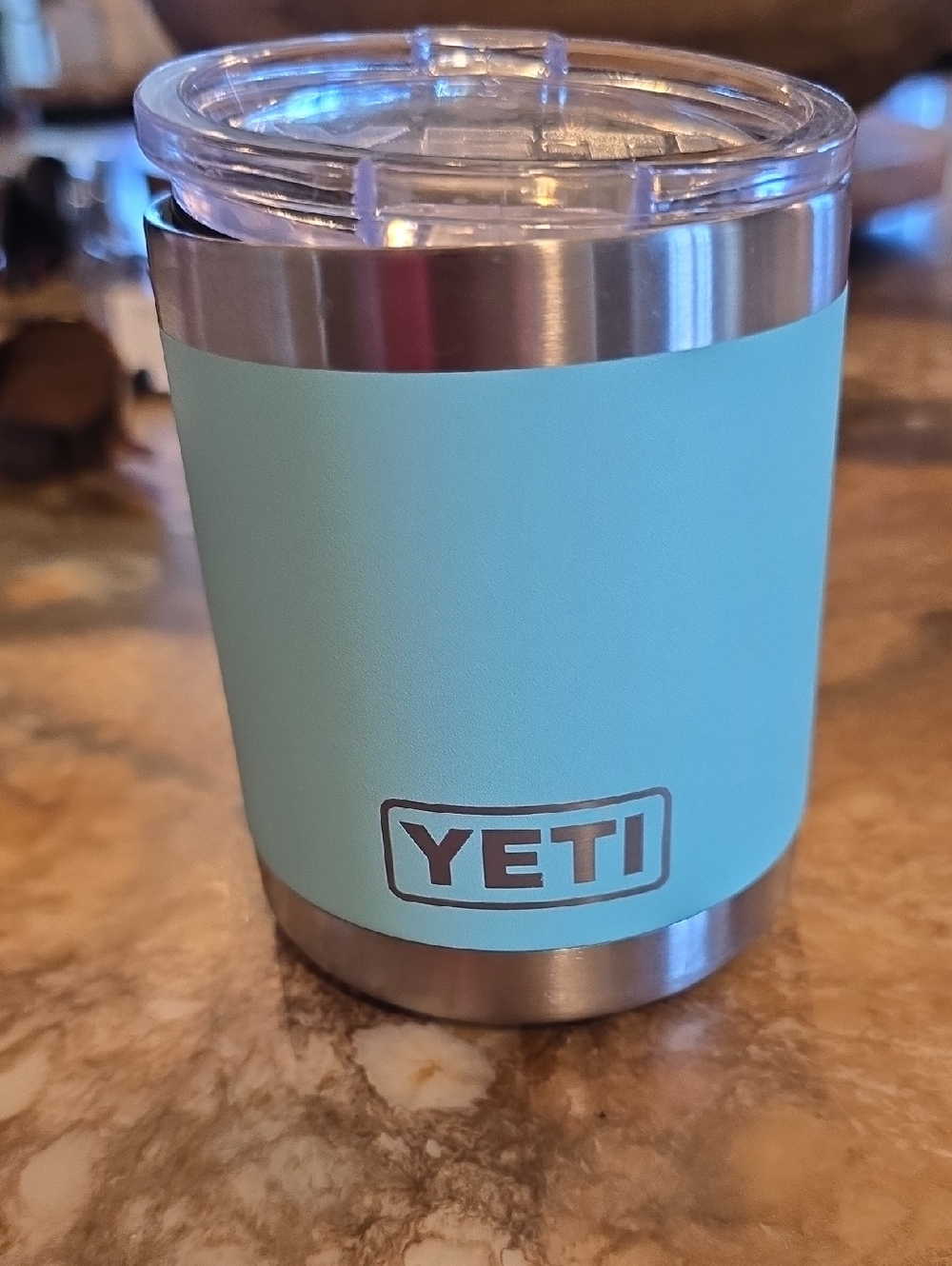 Yeti Seafoam Blue Insulated Tumbler with Clear Lid